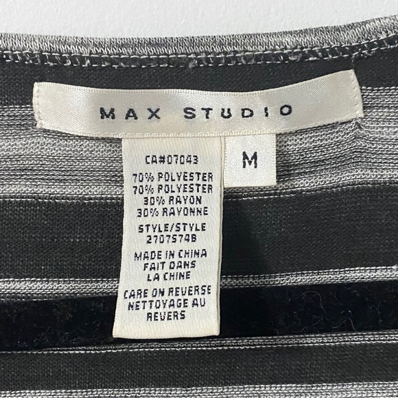 Max Studio Black & White Striped Long Shirt - Picture 5 of 7